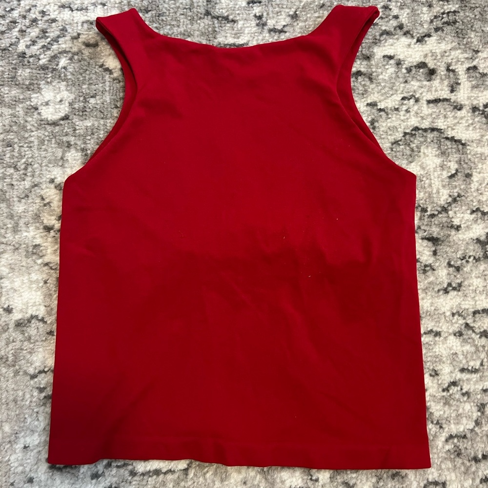 Free People Red Sleeveless Women's Racerback High Neck Top